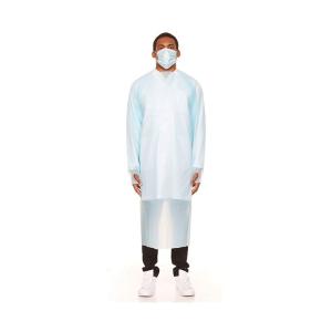 China Disposable Gown Waterproof CPE Aprons with Thumb loop factory