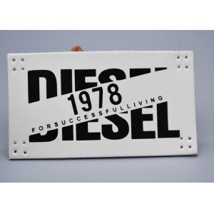 Custom Printed Black Ink Logo Leather Jean Patches For Garments