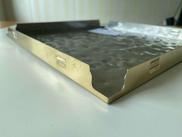 Wood Grain Aluminum Metal Ceiling 300x300x25mm Stainless Steel Ripple Clip In