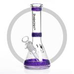 Purple Luminous Coil Glass Beaker Bongs , Heady Water Pipes Glass Bongs
