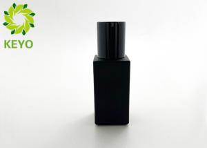 China Matte Black Square Glass Bottle For Foundation Or Essential Oil factory