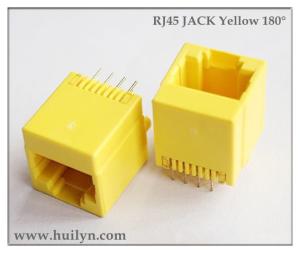 China RJ45 connector ,RJ45 Modular 8P8C JACK yellow factory