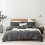 100% Washed Cotton Bedding Set Soft Hand Feel Breathable and Durable Linen Like