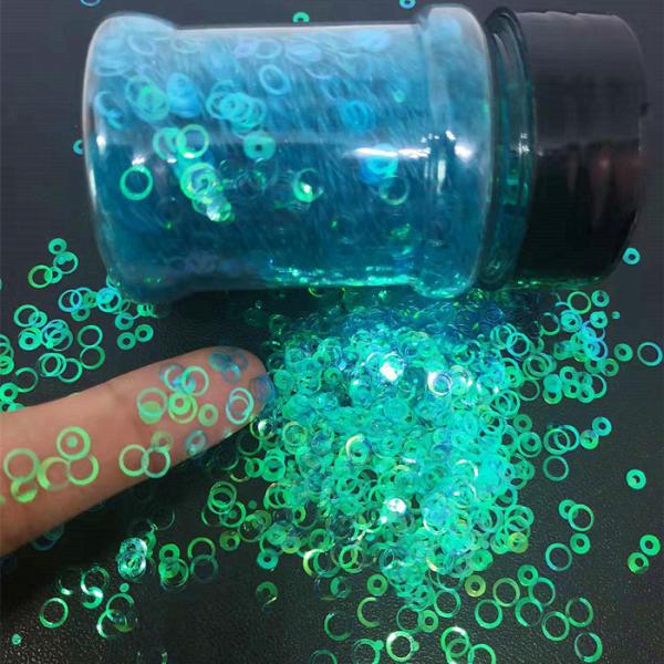 China Beautify Glitter Sparkling Glitter Sky Blue Glittering Bling Open Circle Shaped in Customized Colors Avaliable factory