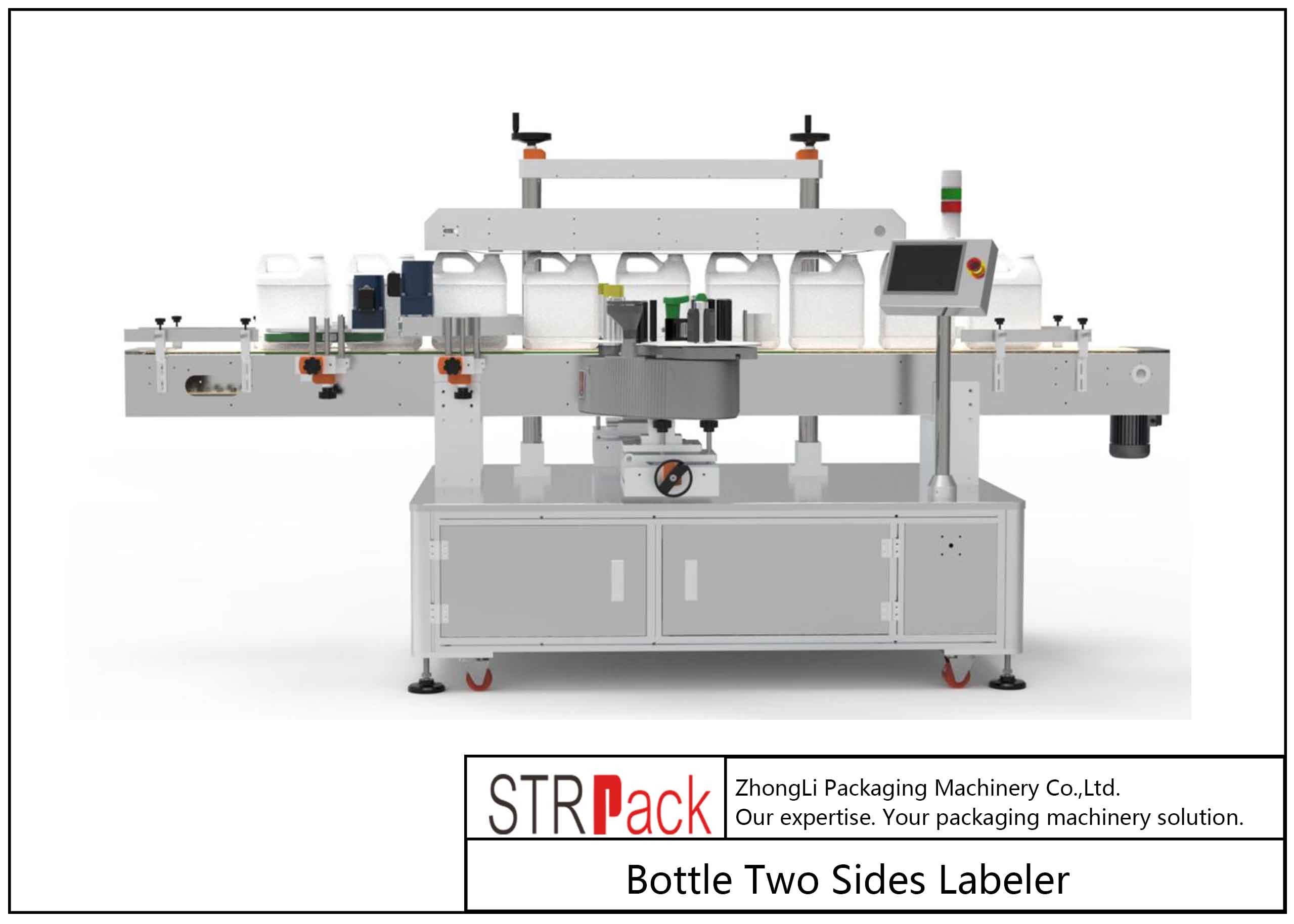 China Two Sides Flat Bottle Labeling Machine Servo System 380V factory