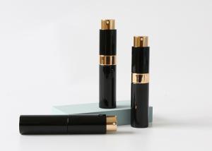 China Black Mini Perfume Atomiser Cylindrical Shape Empty Perfume Bottle factory