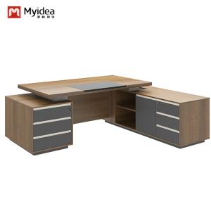 China Walnut Color Modern Manager Office Desk Commercial Furniture Support customization factory