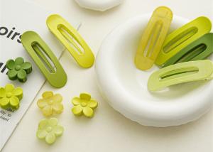 China Spring/summer kids girls green hair clip makeup hair clip Ins flower grab clip sweet hair clip headdress factory