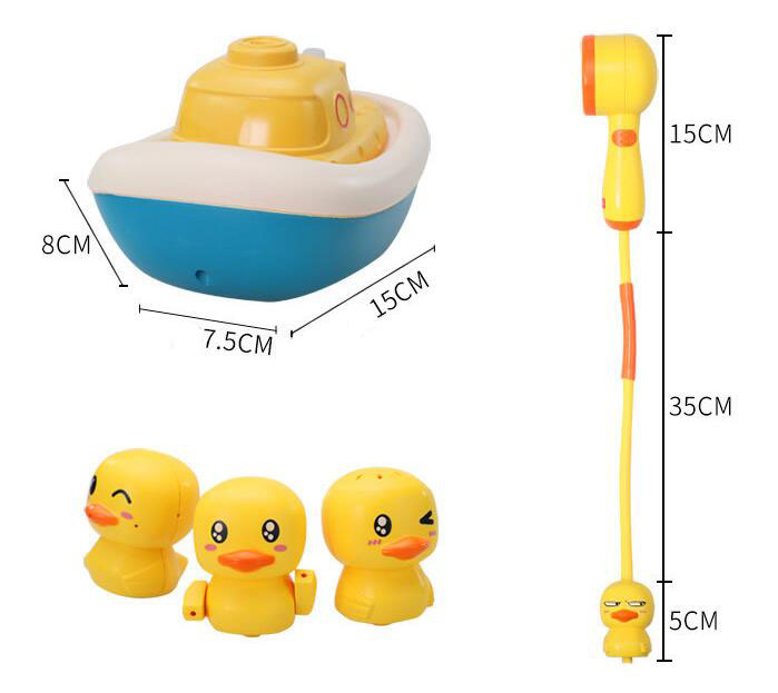 Gender-Neutral Summer Water Playing Toy Yellow Duck Electric Shower for 5-7 Years Old