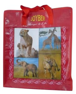 China 140g Swing Shining PP Zipper Shopping Bag With Nylon Tape Handle, PVC Binding factory