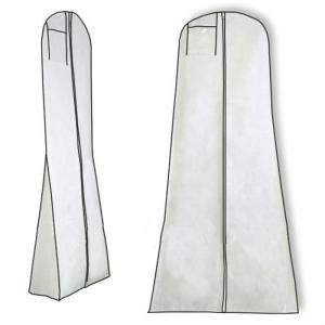 China Durable Waterproof Suit Garment Bag White PP Non Woven With Hanger Pocket factory