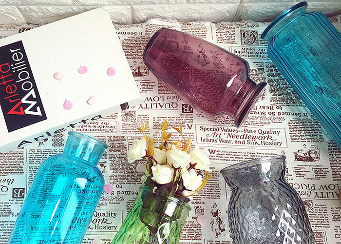 Modern Decorative Glass Vases / Large Decorative Clear Glass Vases