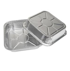 China Sterilized Rectangular Aluminum Food Container Disposable Pasteurized factory