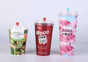 China BPA free Imprintable Plastic Cups With Straw And Lid Easy To Carry factory