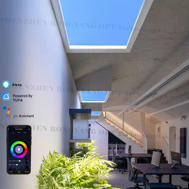 Square 2x4 LED Skylight Panel 100W Color Changing CRI95 For Kitchen