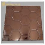 JIS Embossed Stainless Steel Sheet Rose Gold Plating 3D Decorate SS Plate 4x8 0