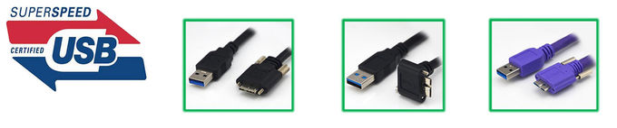 5 Meters USB3 A to Micro B Down Angeled Cable with Screws for Industrial Camera
