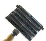 Stainless Steel Horse Grooming Tools , Heavy Duty Metal Curry Comb Wood Handle