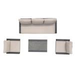 AJUNION Luxury Aluminum Sofa Set Furniture with Coffee Table Size L 120 x W80 x