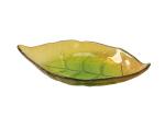 Solid Colored Leaf Shape 28.5cm Crystal Glass Plates Centrifugal Casting