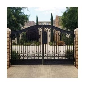 China Customized Wrought Iron Main Gate , New Design Entrance Wrought Iron Door factory