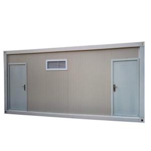 China Sandwich Panel and Steel Frame Farmhouse Design Style Mobile Restroom Container House for Outdoor Events factory