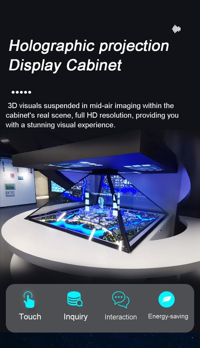 Advanced Holographic Transparent Screen Display Cabinets Custom 360-Degree Three-Dimensional Touch Display Android OS