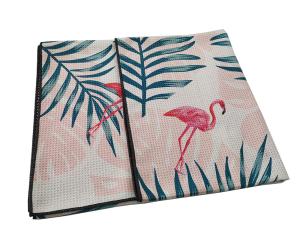 China Microfiber Custom Printed Sand Free Beach Towel Waffle Fabric factory