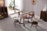 Modern Walnut Solid Ash Wood 1m Round Dining Table 4 Seater