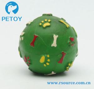China Bone and paw printing Latex squeaky dog ball toy factory
