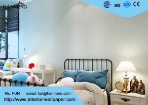 China Removable PVC Blue Color Modern Embossed Wallpaper For Bedding Room factory