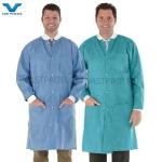Disposable SMS 40GSM Waterproof Industrial CE Dust Proof Lab Coat For Spring