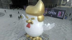 China outdoor garden decoration dolnal trump statue by fiferglass material customize size factory