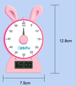 China Kids ABS Pink Blue Rabbit Shape Education Countdown Timer For Studying Kitchen Yogo factory