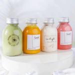 Square Eco Friendly Juice Bottles , Plastic Juice Bottles With Lids 400ml