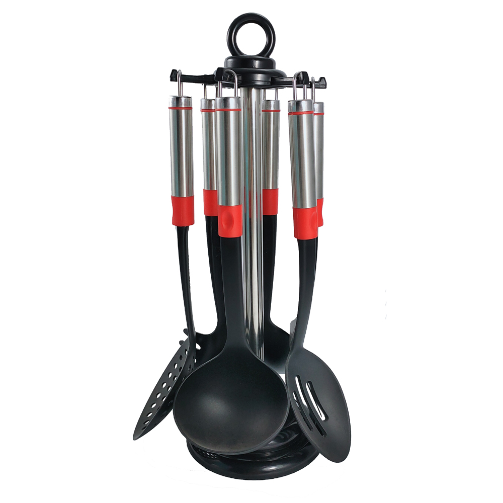 Logo Printed Kitchen Tools Set 7 Pieces Heat Resistant Utensils for Versatile Cooking