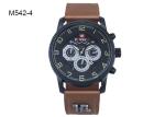 BARIHO Men's Quartz Watch Unisex Weekender Black Brown Leather Strap M542