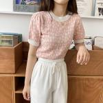 Shrugs Core Spun Yarn Women Knit Sweater , Short Sleeve Knit Sweater