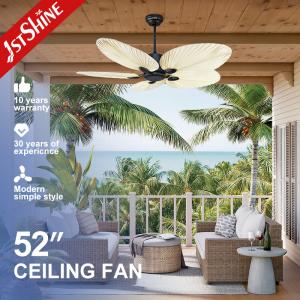 China Decorative 5 Palm Leaf Ceiling Fan without Light with Silent Motor and Remote Control factory