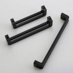 Matter Black Kitchen Cabinet Handles American Hollow Design Zinc Drawer pulls