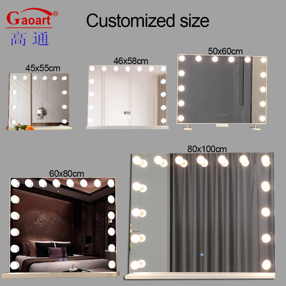 Large White Illuminated Hollywood Makeup Vanity Mirror with LED Lights