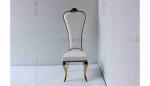White PU wholesale bride and groom wedding stainless steel gold high chair