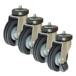70kg Loading 4 Inch Shopping Cart Wheels PU 100mm
