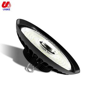 China 170lm/w ip65 Die casting aluminum and PC lens housing lighting warehouse 100w 150 watt 200 200w ZIGBEE ufo led high bay factory