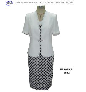 China Short-Sleeve Two Pieces formal suits for plus size women factory