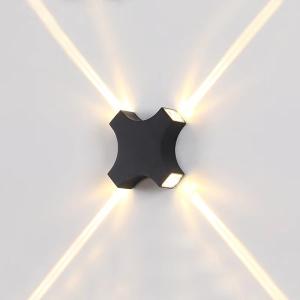 China Outdoor Wall Lamp Aluminium 155x155x40MM Black 220V factory
