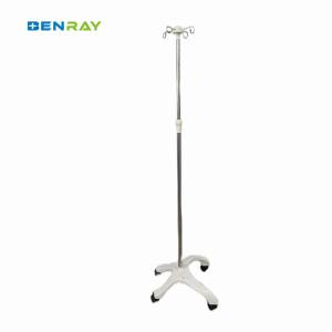 China Factory Cheap High end 5 Casters Stainless Steel Mobile Drip Stand factory