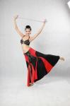 Erogenous Belly Dancing Clothes Halter Neck Bar Metallic Long Floor Length