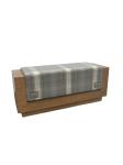 Solid oak wood frame custom made with fabric upholstery wooden bench for hotel