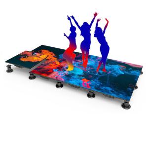China P1.95 Interactive LED Dance Floor Display 500*500*73mm IP65 Cabinet For Gaming Room factory